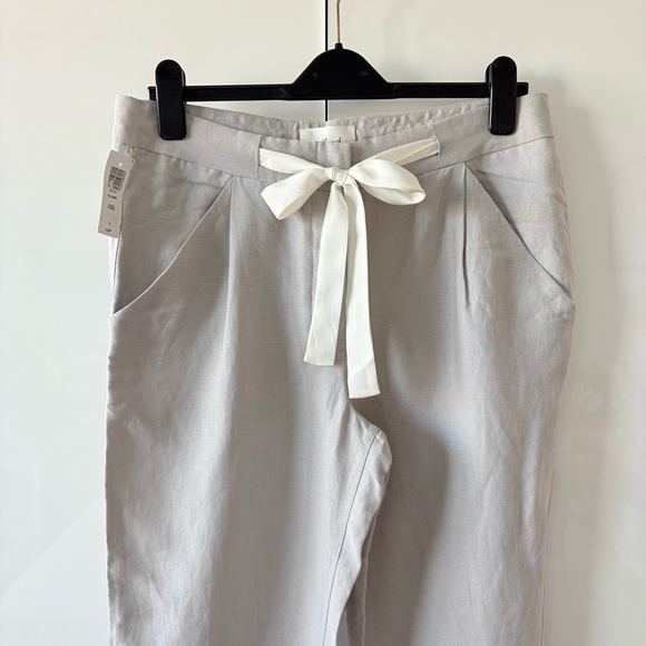 Aritzia Wilfred Allant Gray Linen Blend Cropped Pants - Picture 3 of 13